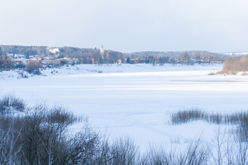 Winter Oka river near Tarusa, Russia