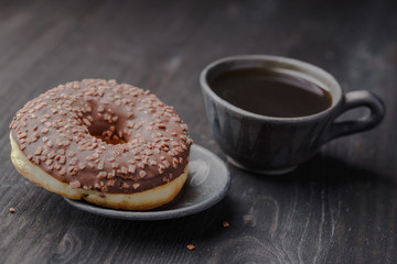 chocolate donut,traditional Polish donut,a donut for an old recipe,home donut