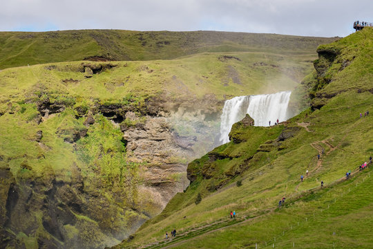 Tourists At Sk&oacute;gafoss
