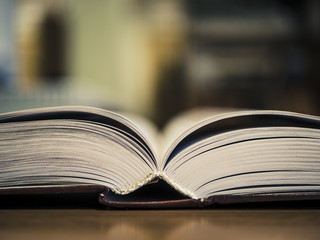 book on the table selective focus close view