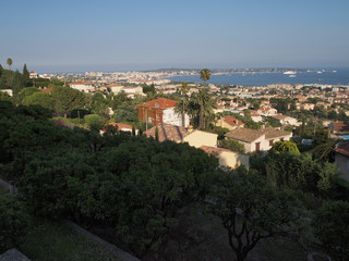 Obraz premium landscape view on Antibes Cape on sunny summer day, French Riviera