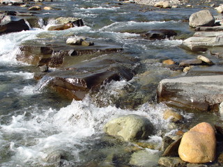 Rocks In The Bighorn River, Nordegg, Alberta