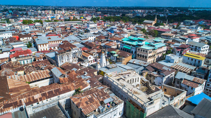 Obraz premium Aerial. Stone town, Zanzibar, Tanzania.