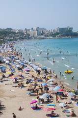 Kusadasi Beach in Aydin City in Aegean Coast of Turkey