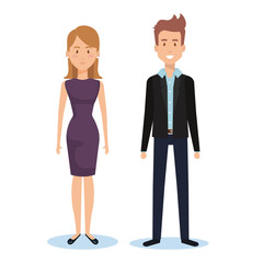 group of young couple poses and styles vector illustration design