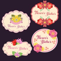 spring flower stickers