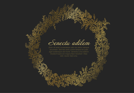 Golden Wreath Digital Card Layout