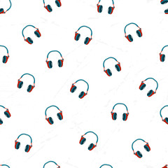 Fototapeta na wymiar Headphones pattern repeat seamless for any design.