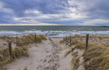 Fototapeta na wymiar Beach Path To Sea