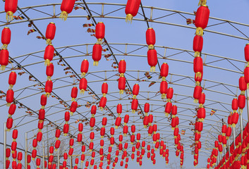 Hanging red lanterns