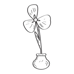 Drawing of a flower. Retro style