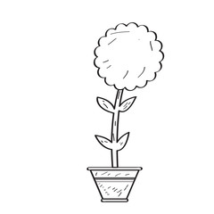 Drawing of a flower. Retro style