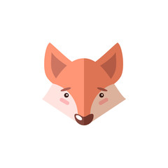 Fox animal icon, logo. Vector art for web, veterinary clinic, grocery, store, packaging and advertising. Funny illustration head