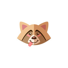 Naklejka premium Racoon animal icon, logo. Vector art for web, veterinary clinic, grocery, store, packaging and advertising. Funny illustration head