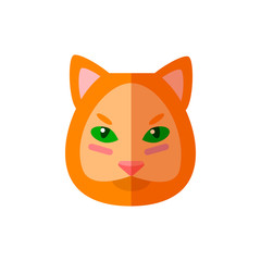 Cat animal icon, logo. Vector art for web, veterinary clinic, grocery, store, packaging and advertising. Funny illustration head
