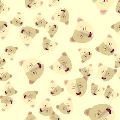 Obraz premium Polar bear vector pattern seamless background illustration. Cute teddy cartoon, textile fabric print, wrapping paper, book cover, baby clothes, pajamas and bedding pattern for kids, children.