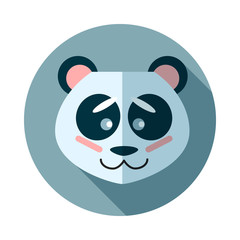 Panda bear animal icon, logo. Vector art for web, veterinary clinic, grocery, store, packaging and advertising. Funny illustration head