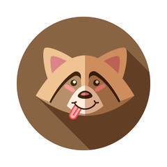 Racoon animal icon, logo. Vector art for web, veterinary clinic, grocery, store, packaging and advertising. Funny illustration head