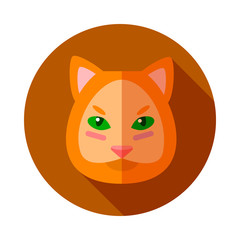 Cat animal icon, logo. Vector art for web, veterinary clinic, grocery, store, packaging and advertising. Funny illustration head of cat