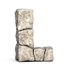 Stone font letter L 3D