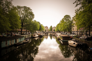 Fototapeta na wymiar City River Amsterdam 