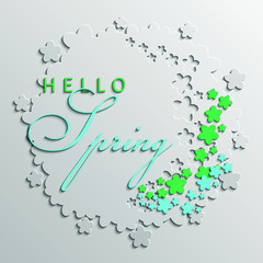 Spring. Springtime decoration banner. Greeting card. Vector illustration. 
