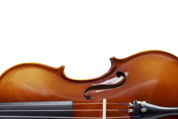 Silhouette of a violin selective focus