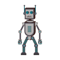 Funny robot cartoon vector illustration graphic design