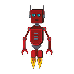 Funny robot cartoon vector illustration graphic design