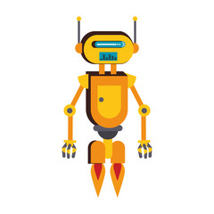 Funny robot cartoon vector illustration graphic design