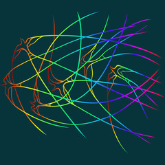 group of birds of rainbow color in vector
