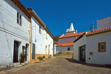Fototapeta na wymiar Morvao Portuguese province village on a sunny day cozy houses
