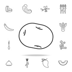 Potato icon. Set of fruits and vegetables icon. Premium quality graphic design. Signs, outline symbols collection, simple thin line icon for websites, web design, mobile app