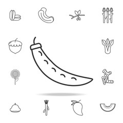 Pea icon. Set of fruits and vegetables icon. Premium quality graphic design. Signs, outline symbols collection, simple thin line icon for websites, web design, mobile app