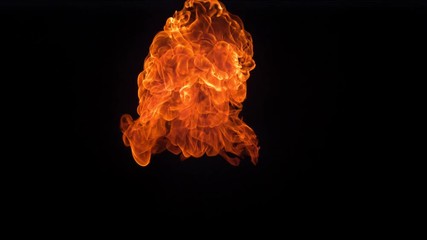 Flames on black background, slow motion