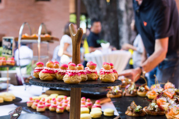 Dessert canape food decoration in party event