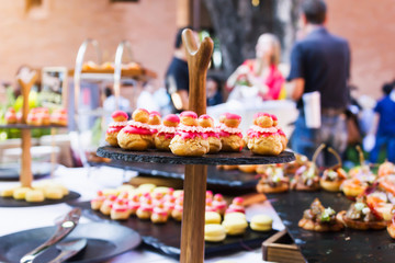 Dessert canape food decoration in party event