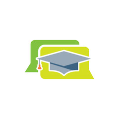 Obraz na płótnie Canvas Education Chat Logo Icon Design