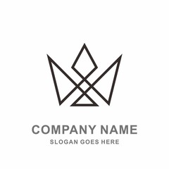 Geometric Outline Crown Square Triangle Jewelry Fashion Beauty Business Company Stock Vector Logo Design Template