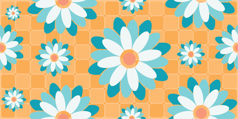Pattern Seamless flowers, Abstract Colorful background, Vector illustration