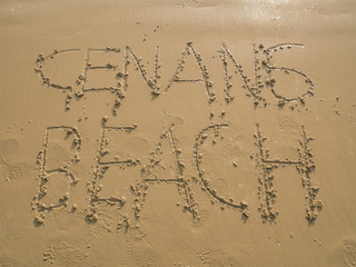 Cenang Beach Written on Sand Beach, Langkawi, Malaysia