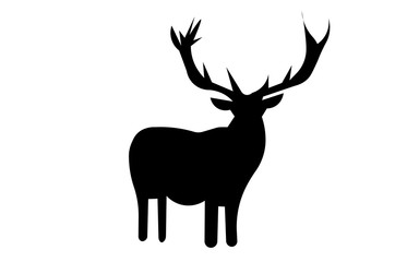 free clip art deer silhouette on white background