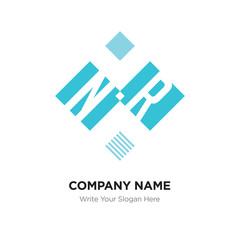 Abstract letter NR or RN logo design template, Black Alphabet initial letters company name concept. Flat thin line segments connected to each other