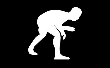 white wrestling silhouette clip art on black background