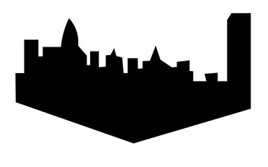 charlotte skyline silhouette on white background