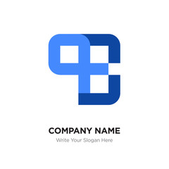 Fototapeta premium Abstract letter QE, QD or EQ logo design template, Black Alphabet initial letters company name concept. Flat thin line segments connected to each other