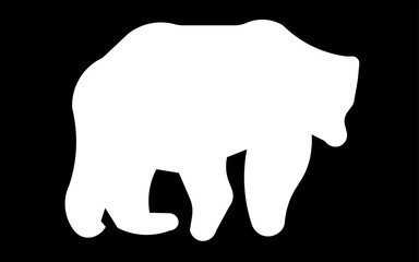 white bear silhouette png on black background