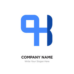 Fototapeta premium Abstract letter QK or KQ logo design template, Black Alphabet initial letters company name concept. Flat thin line segments connected to each other