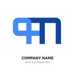 Obraz premium Abstract letter QM or MQ logo design template, Black Alphabet initial letters company name concept. Flat thin line segments connected to each other