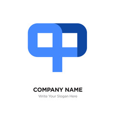 Obraz premium Abstract letter QP or PQ logo design template, Black Alphabet initial letters company name concept. Flat thin line segments connected to each other